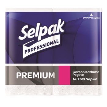 Selpak Pro 1/8 fold servietter 33x33 hvid 2lags 2400stk/krt